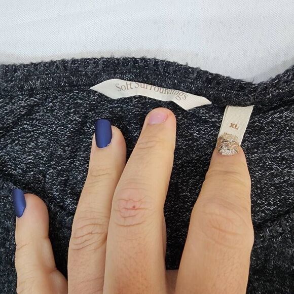 Soft Surroundings Size XL Heathered Grey Scoop Neck Tunic Sweater Comfort V - Picture 5 of 7